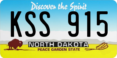 ND license plate KSS915