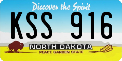 ND license plate KSS916