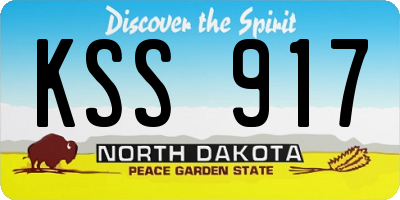 ND license plate KSS917