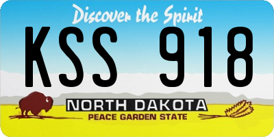 ND license plate KSS918