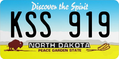 ND license plate KSS919