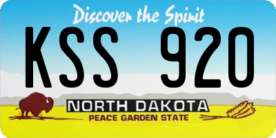 ND license plate KSS920