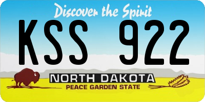 ND license plate KSS922