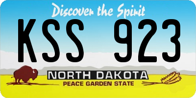 ND license plate KSS923