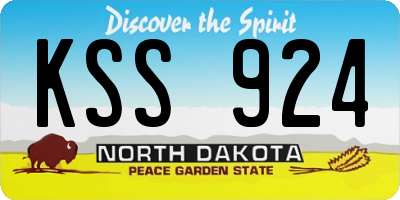 ND license plate KSS924
