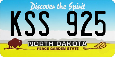 ND license plate KSS925