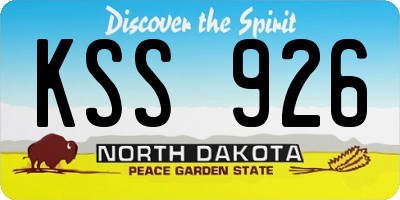 ND license plate KSS926