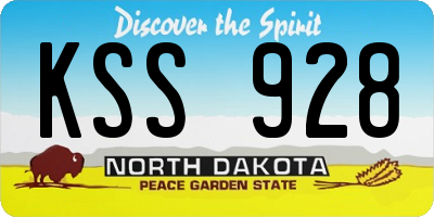 ND license plate KSS928