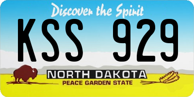 ND license plate KSS929