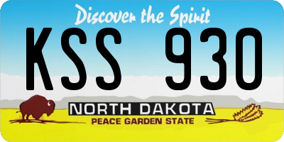 ND license plate KSS930
