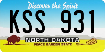 ND license plate KSS931
