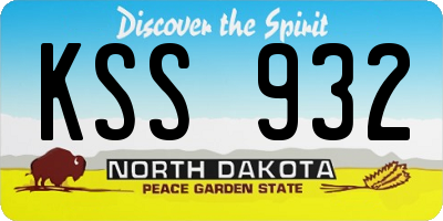 ND license plate KSS932