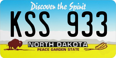 ND license plate KSS933