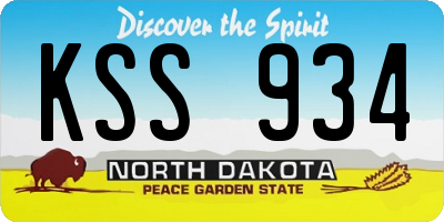 ND license plate KSS934