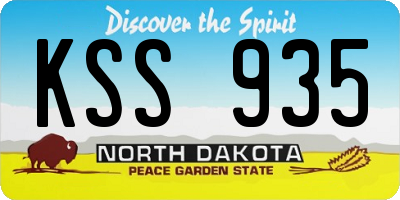 ND license plate KSS935