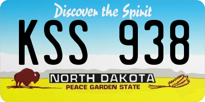 ND license plate KSS938