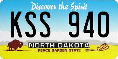 ND license plate KSS940