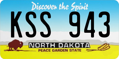 ND license plate KSS943