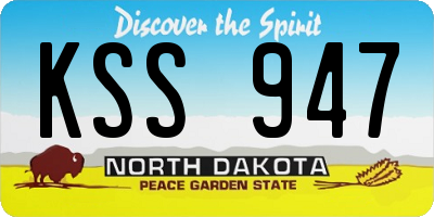 ND license plate KSS947