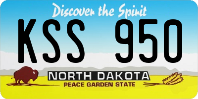 ND license plate KSS950