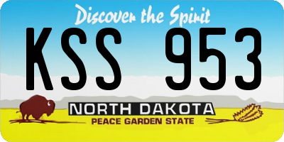 ND license plate KSS953