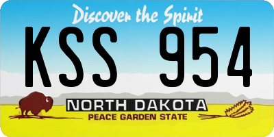 ND license plate KSS954