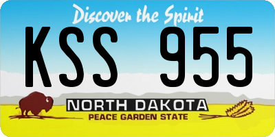 ND license plate KSS955