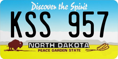 ND license plate KSS957
