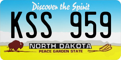 ND license plate KSS959