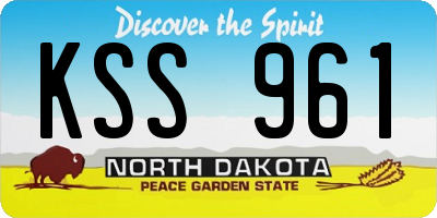 ND license plate KSS961