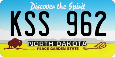 ND license plate KSS962