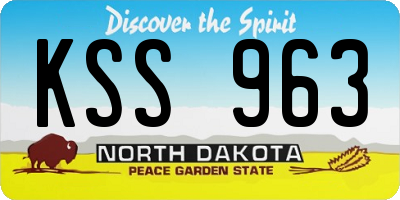 ND license plate KSS963