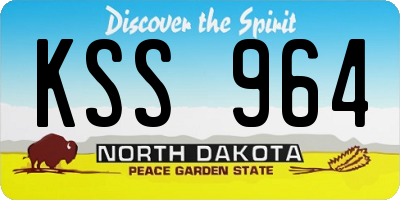 ND license plate KSS964