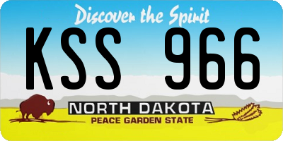 ND license plate KSS966
