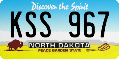ND license plate KSS967