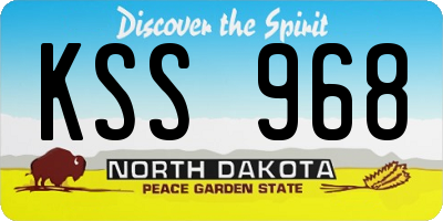 ND license plate KSS968