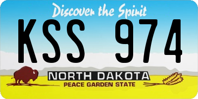 ND license plate KSS974