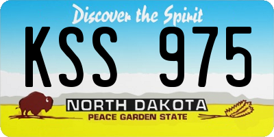 ND license plate KSS975