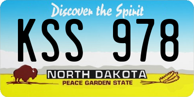 ND license plate KSS978