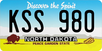 ND license plate KSS980