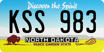 ND license plate KSS983