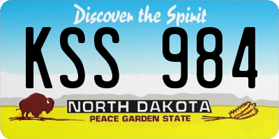 ND license plate KSS984