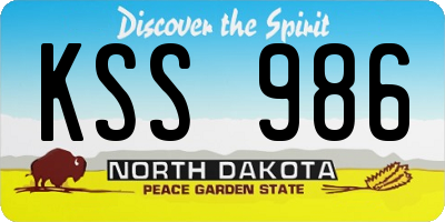 ND license plate KSS986