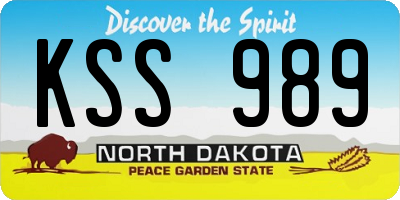 ND license plate KSS989