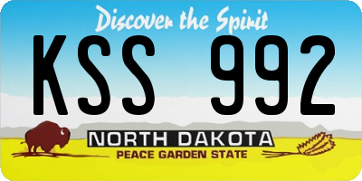 ND license plate KSS992