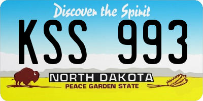ND license plate KSS993