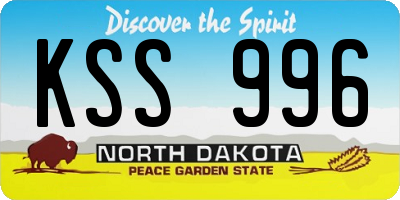 ND license plate KSS996
