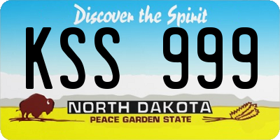ND license plate KSS999