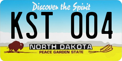 ND license plate KST004