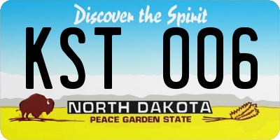 ND license plate KST006